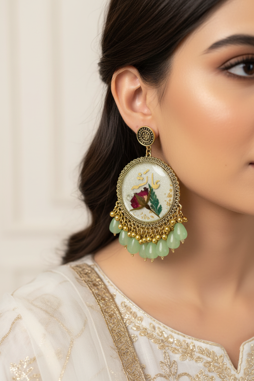 White Resin Earrings – Elegant Model