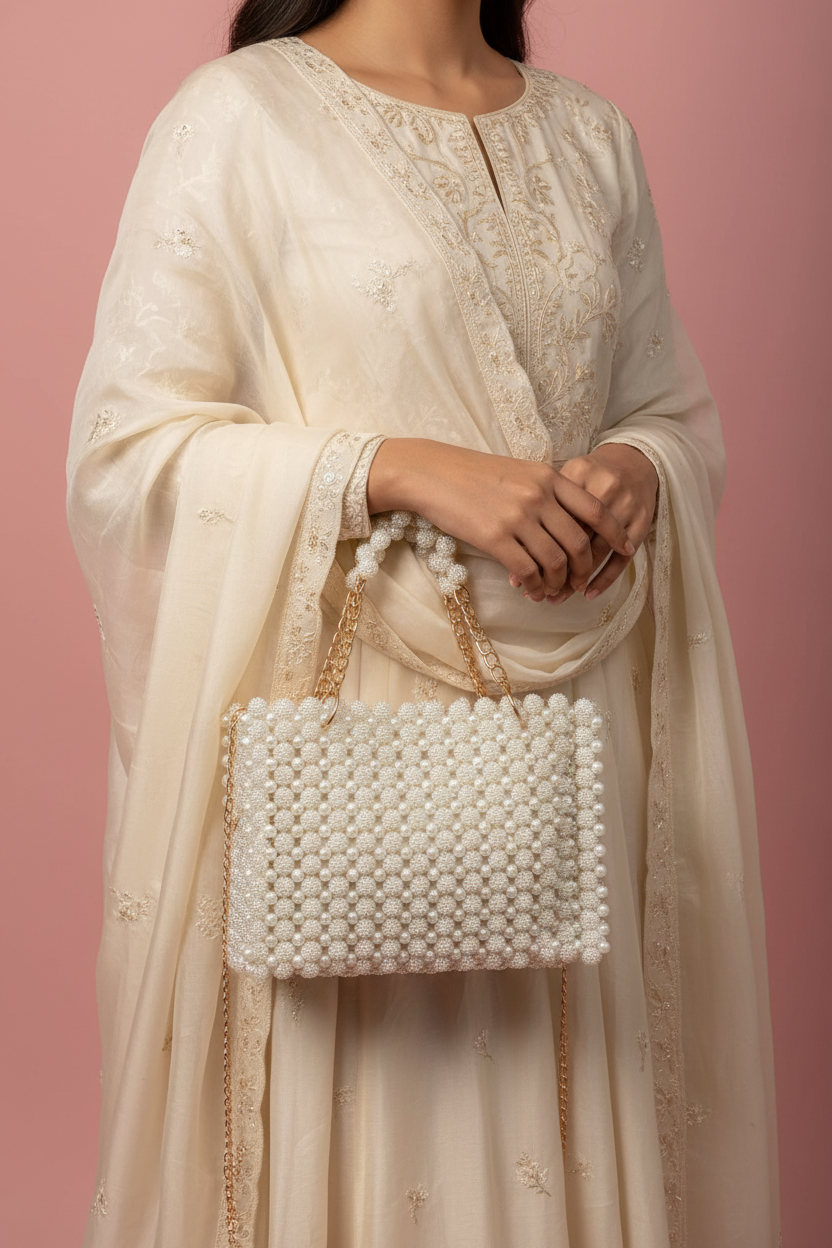 Pearl Beaded Bag - Model