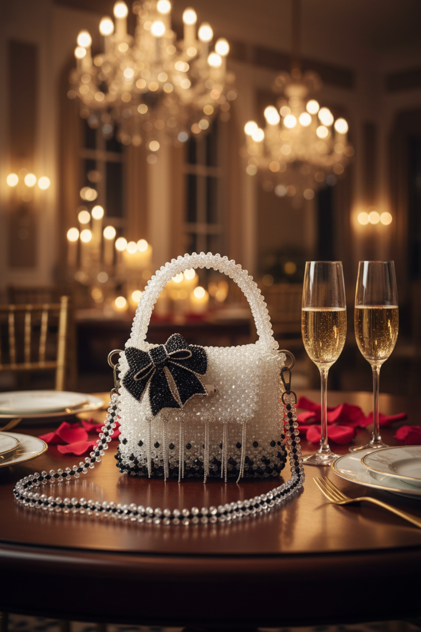 Crystal Beaded Bag - Party Front