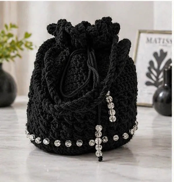 Midnight Beaded Pouch