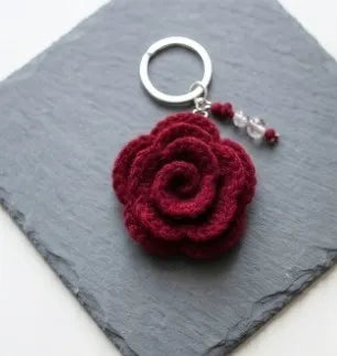 Rose Crochet Keychain