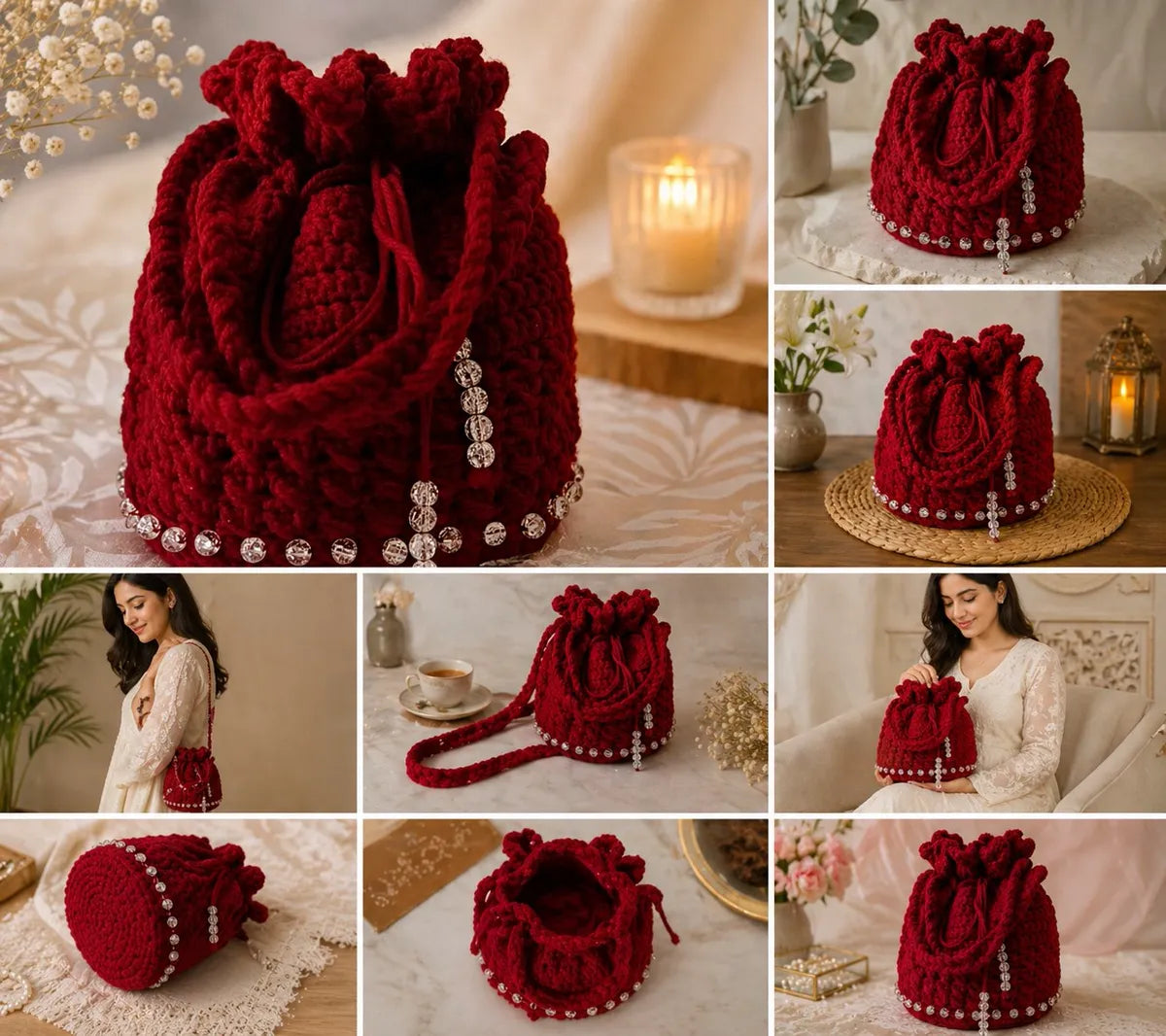 Scarlet Pearl Potli