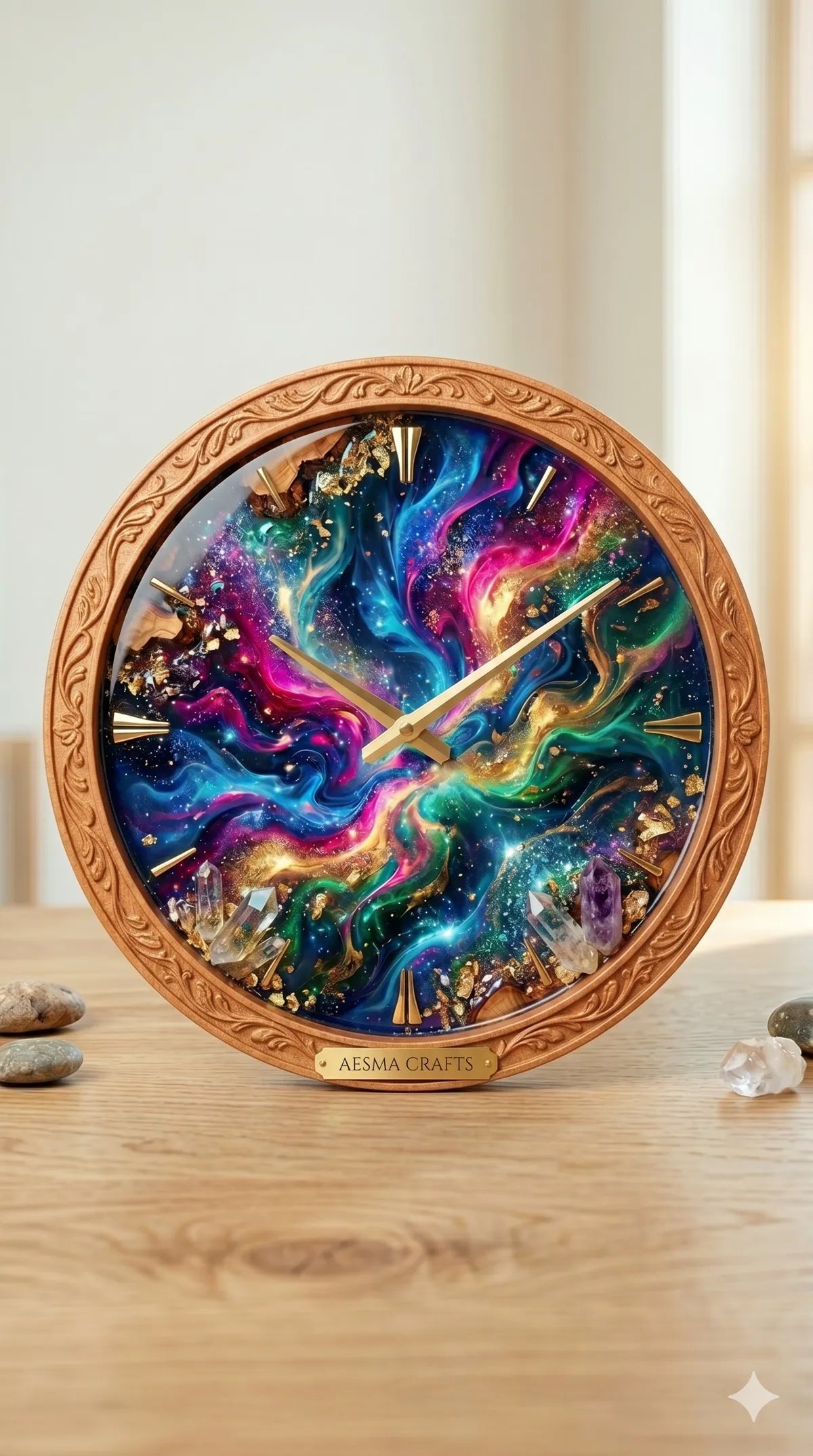 Aurora Resin Clock